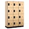 Salsbury Industries 4 Tier Designer Locker, 54"Wx76"Hx18"D, 12 Door, Maple 18-24368MAP - alternate 1